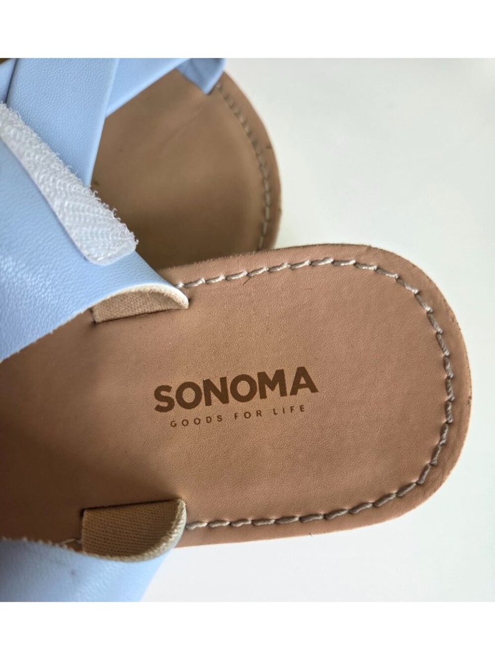 Girl's Strappy Sandals Light Blue Adjustable Strap Cushioned Sole Sonoma Size 2M - Picture 8 of 9